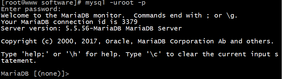 登录Mariadb